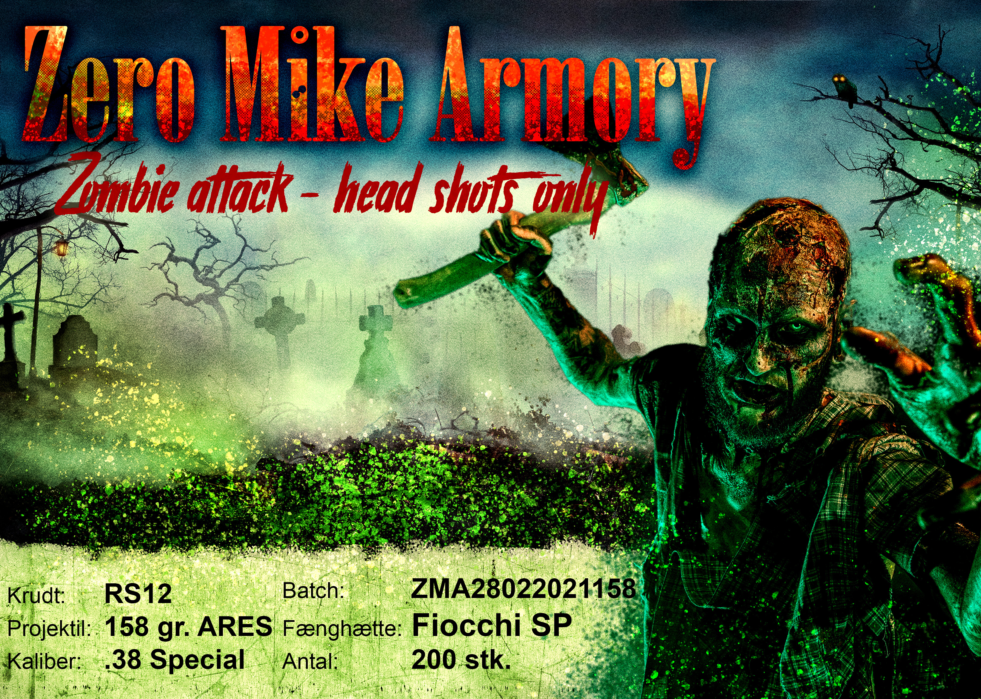 ZMA Ammo Premium Zombie Special .38 Special, 200 stk., 158gr.